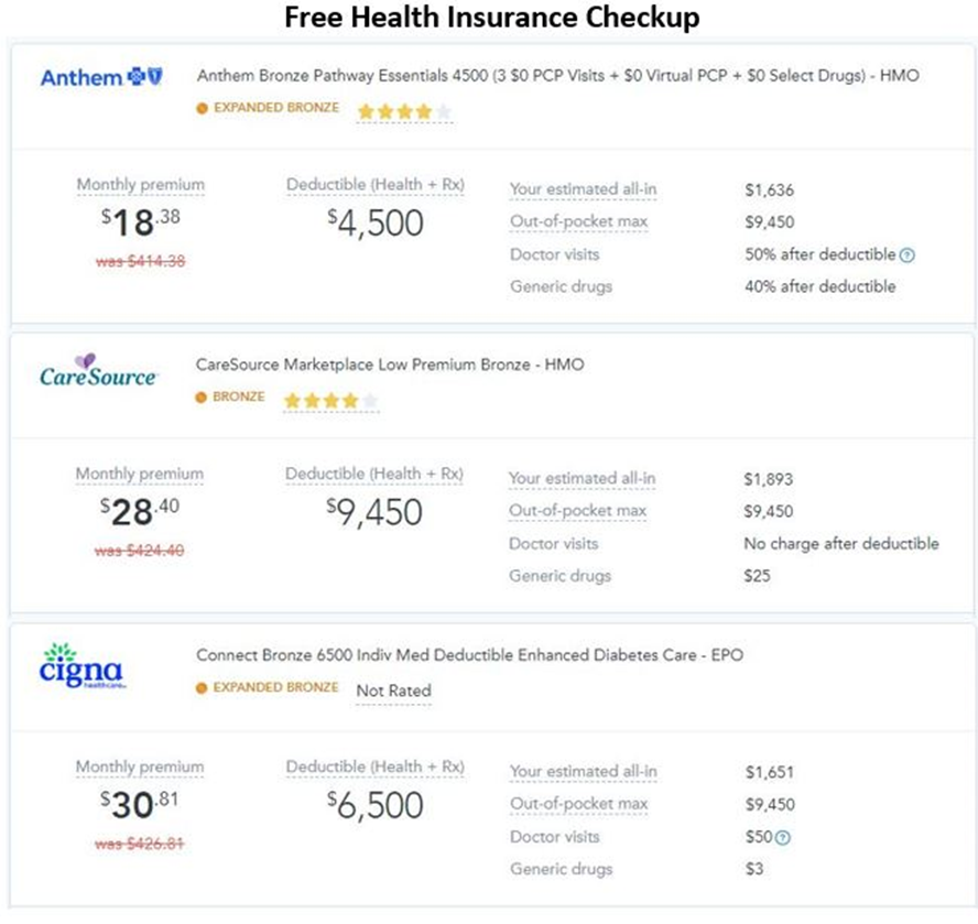 Free Health Insurance Checkup